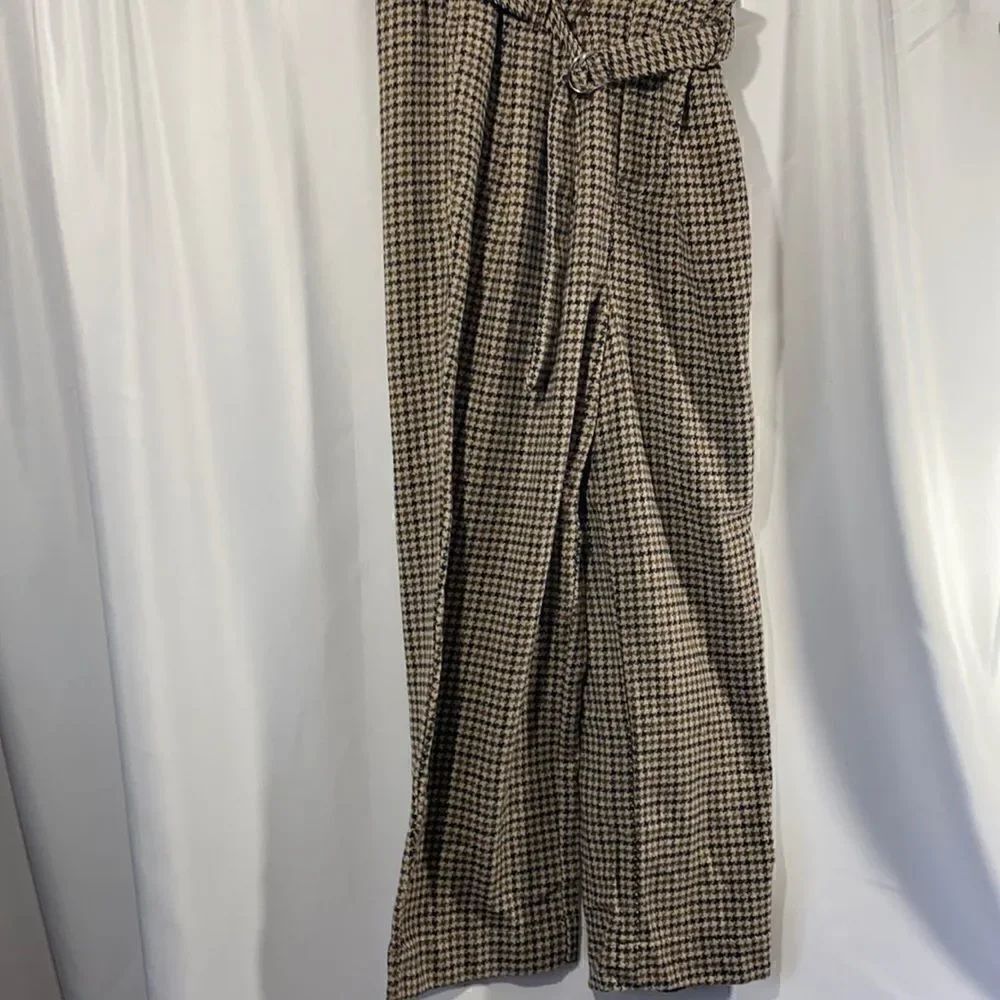 FREE PEOPLE MARYAM HOUNDSTOOTH PAPER-BAG SLACKS - Picture 5 of 14